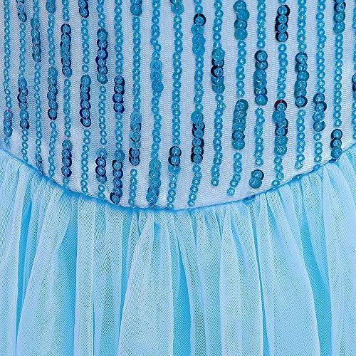 Hopscotch Girls Sequin Embellished Floor Length Ball Gown In Blue Color For Ages 6-7 Years