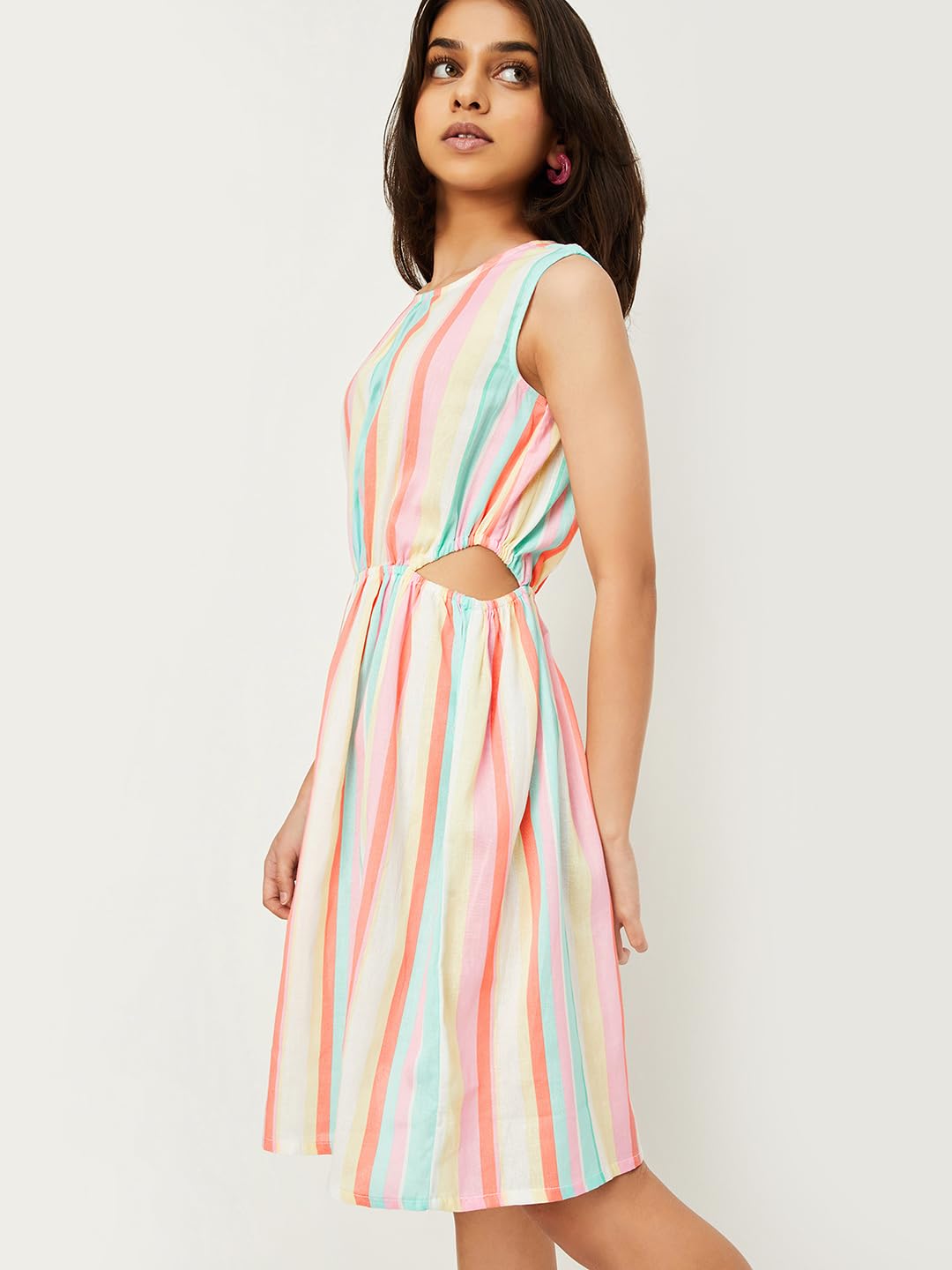 Max Girl's Cotton Classic Midi Dress (M24EDR08_Multi_11-12Y Multicolour