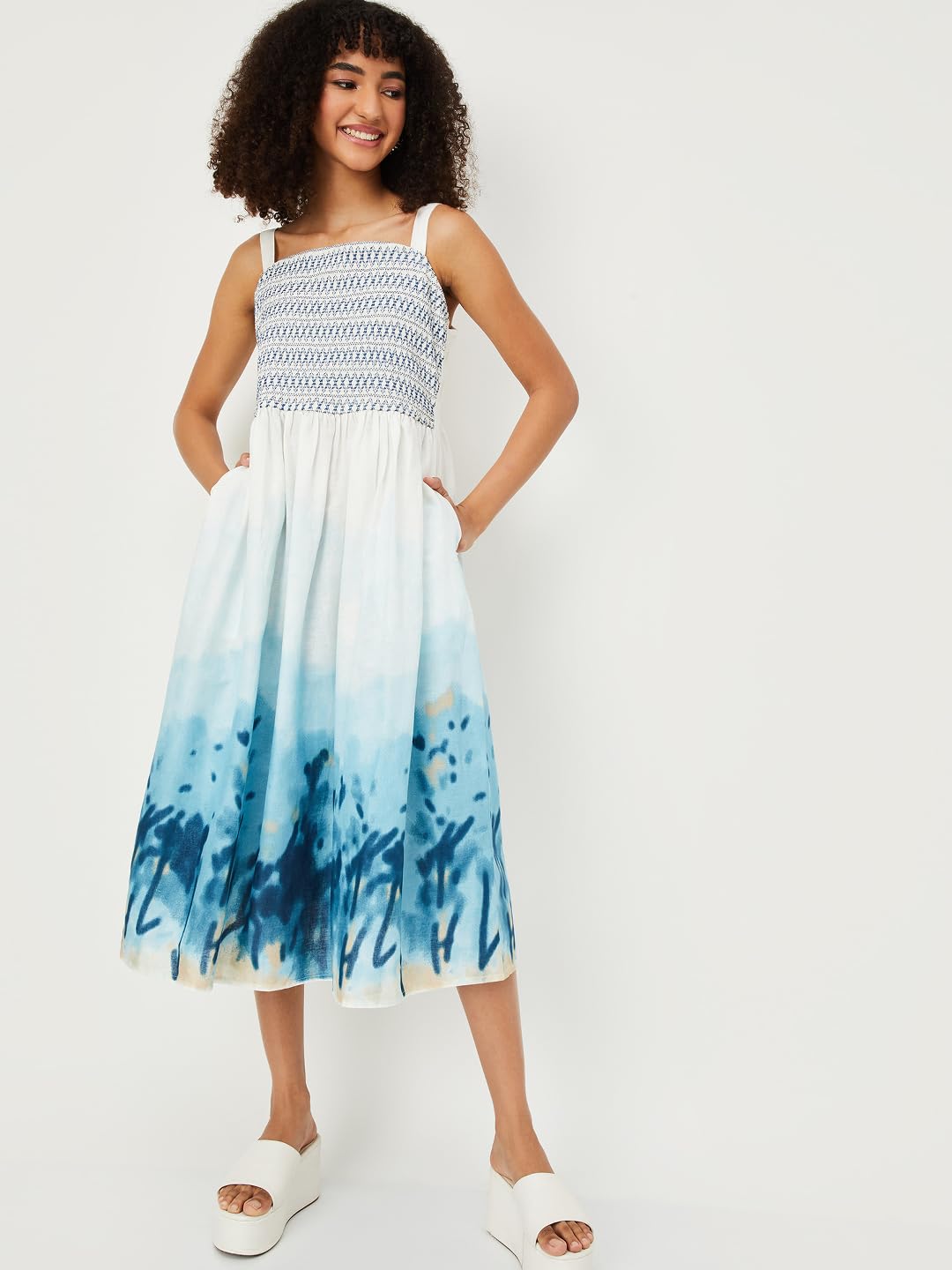 Max Women's Cotton A-Line Below The Knee Dress