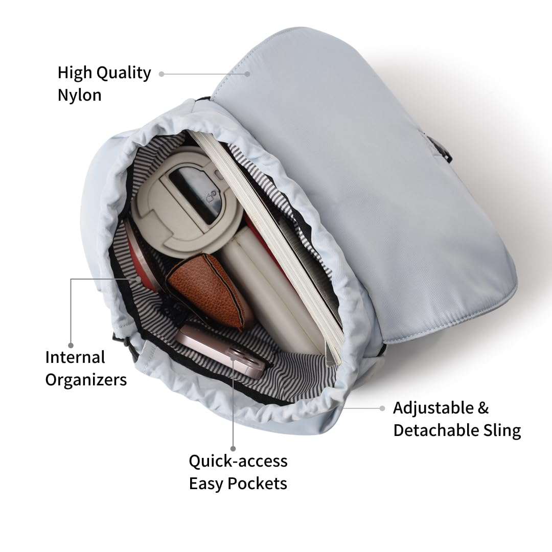 Fastrack Nylon Backpack for Women | Stylish College & Travel Bag with Buckle Closure | 2 Front Zipper Pockets | Lightweight & Durable Casual Backpack