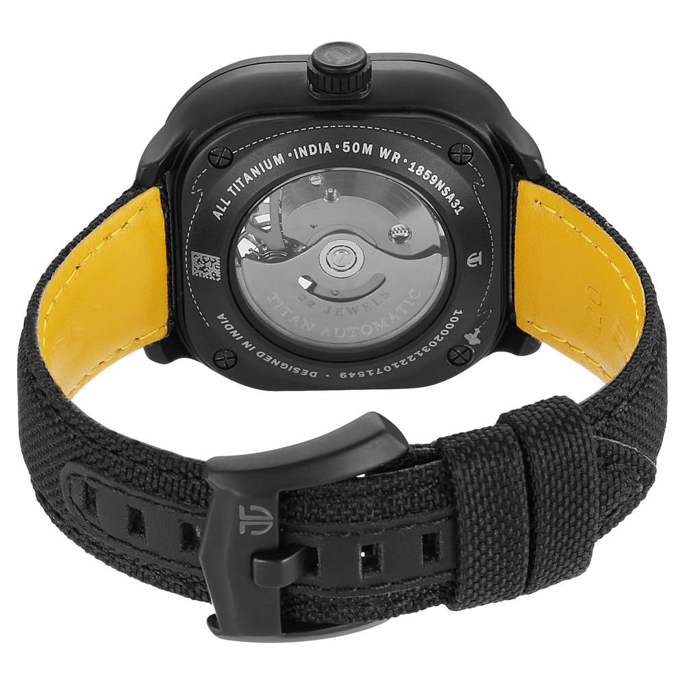 Titan Octane Aerobatics Black Dial Automatic Fabric Strap Watch for Men-NR1859NL01