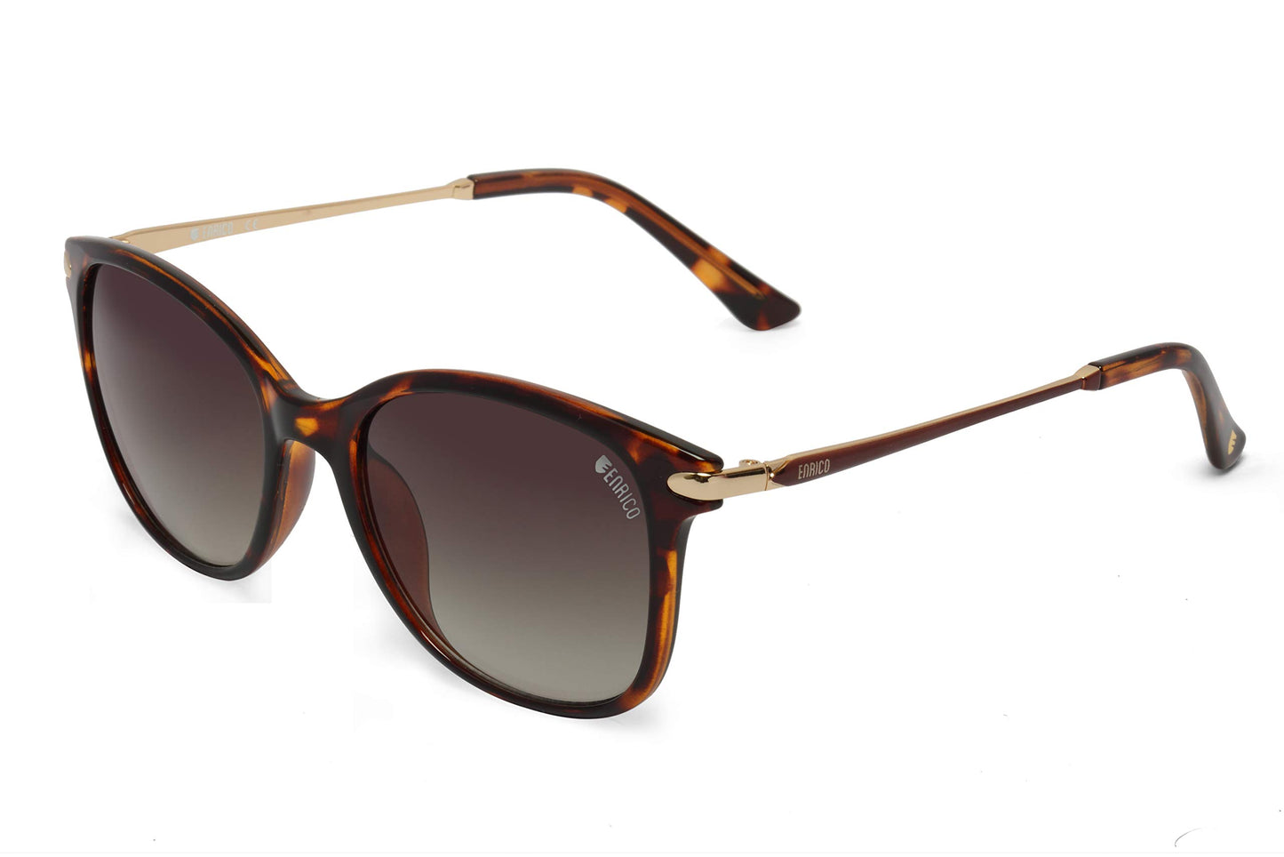 ENRICO Luxiena Style, Polycarbonate UV Protected, Butterfly Shape, Full Rim Demi Color Sunglasses | Ideal for Women