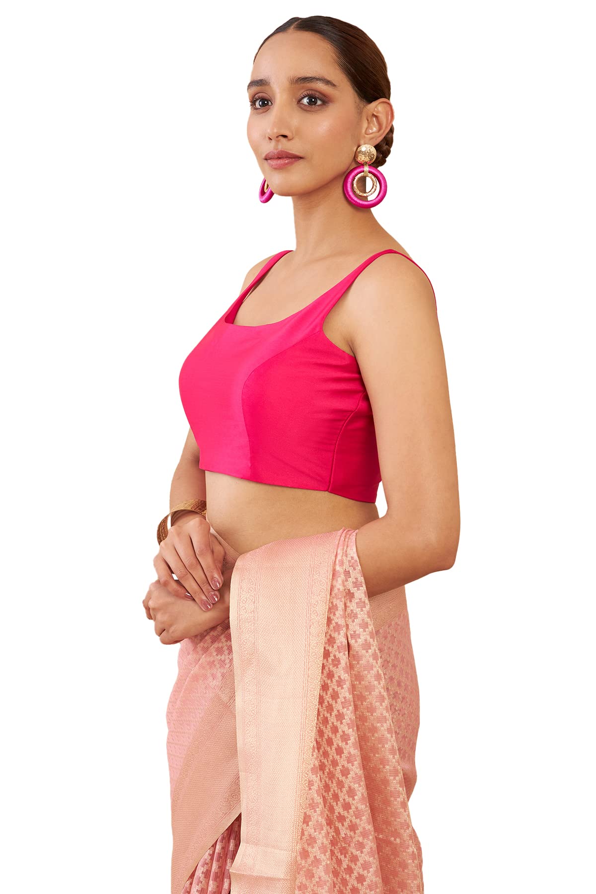 Soch Women's Art Silk Rani Spaghetti Solid U-Neck Sleeveless Blouse - 36