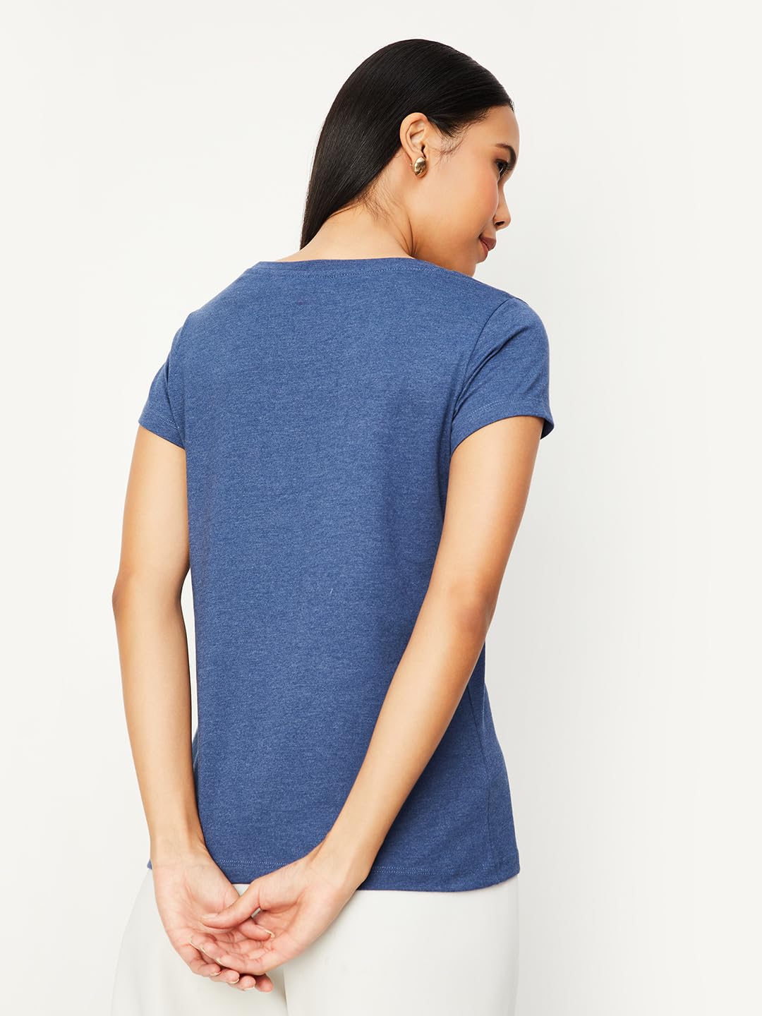Max Women Graphic Printed T-Shirt (WI23CCP30BLUE)_L