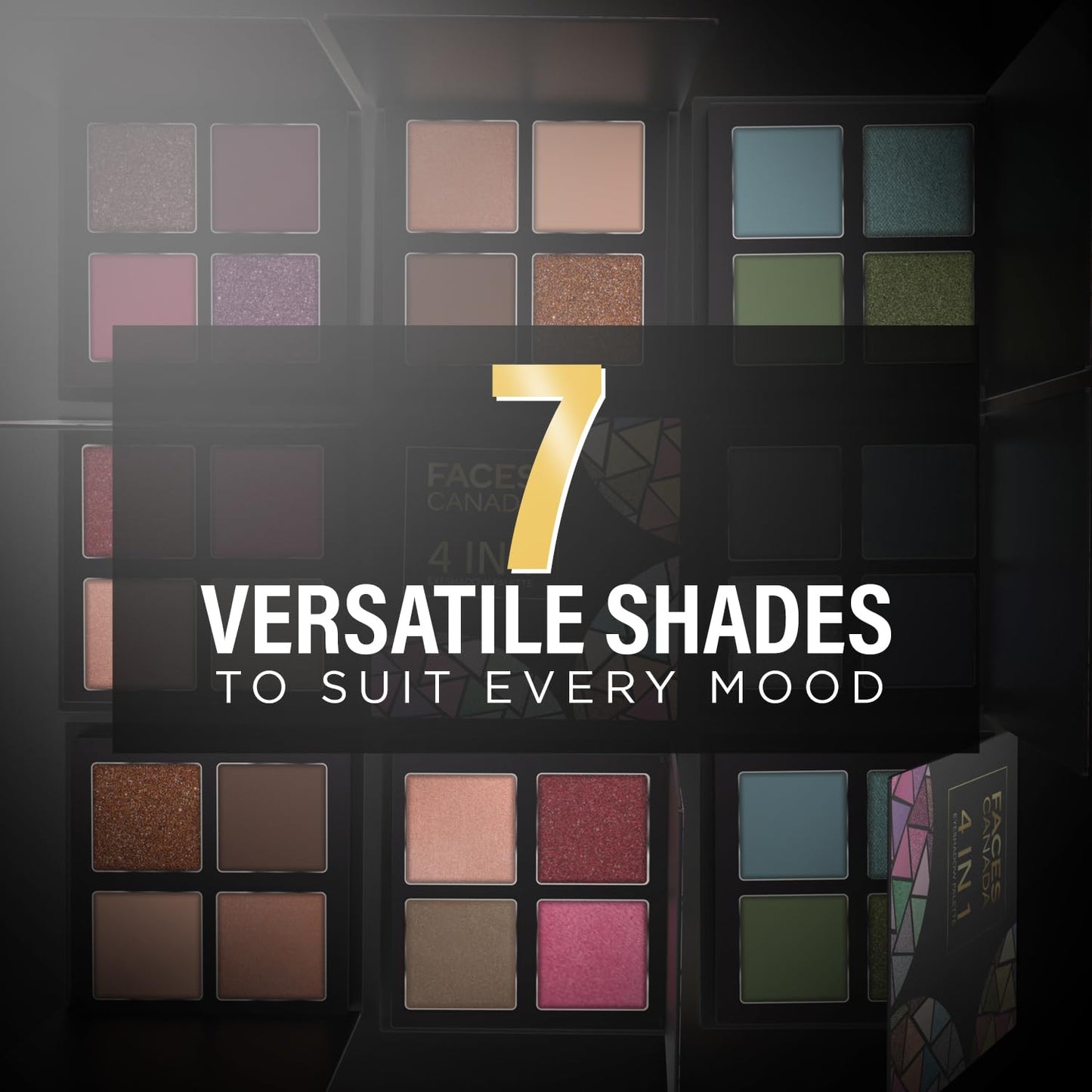 FACESCANADA 4 In 1 Quad Eyeshadow Palette Powder-Wicked Fantasy 03, 4.8G|Shimmer & Matte Shades|Satin Matte Finish Eye Shadow Quartet|Intense Pigment|Long Lasting|Vitamin E Enriched|Vegan,Multicolor