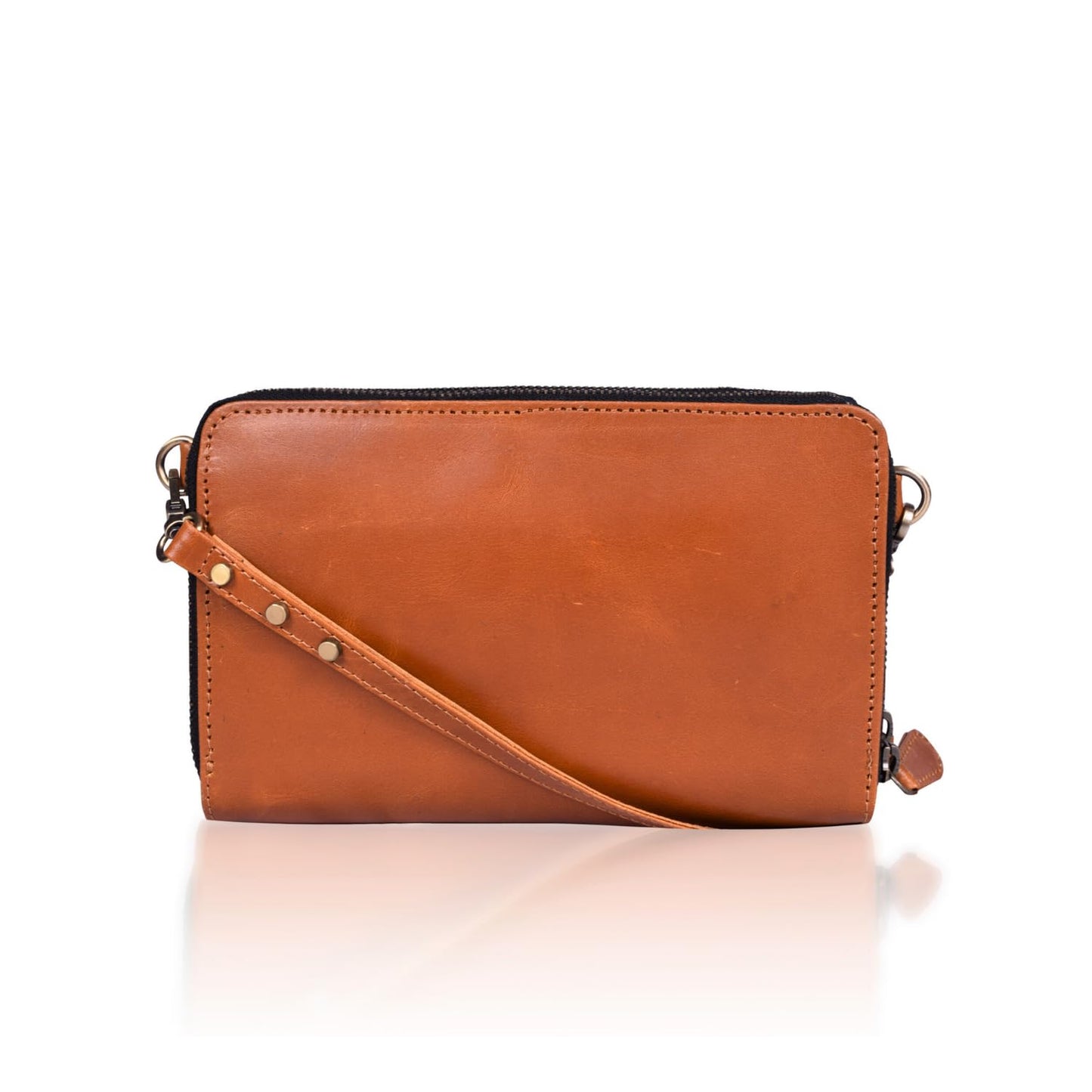 STRUTT VersaCarry 2-in-1 Leather Sling Bag, Women's Mini Wallet, Stylish & Versatile Bag for Teenage Girls, Genuine Leather Cash Wallet with Card Slots, Storage Slots & Detachable Strap - Brown