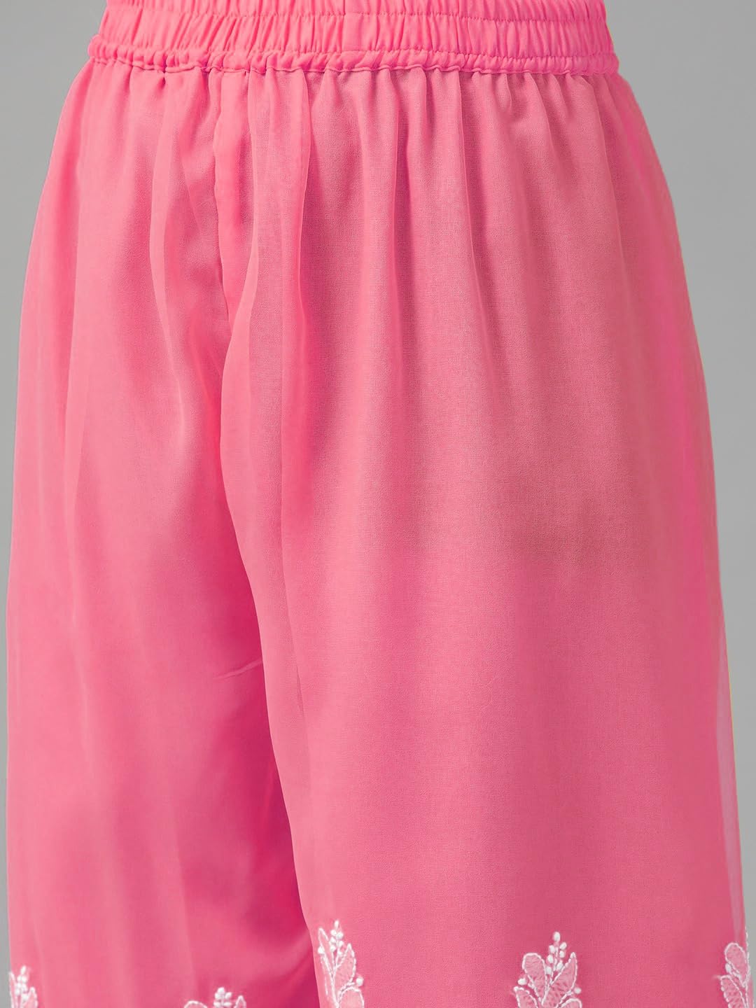 Ada Hand Embroidered Lucknow Chikankari Unstitched Georgette Dress Material Suit Set for Women A211319 Pink