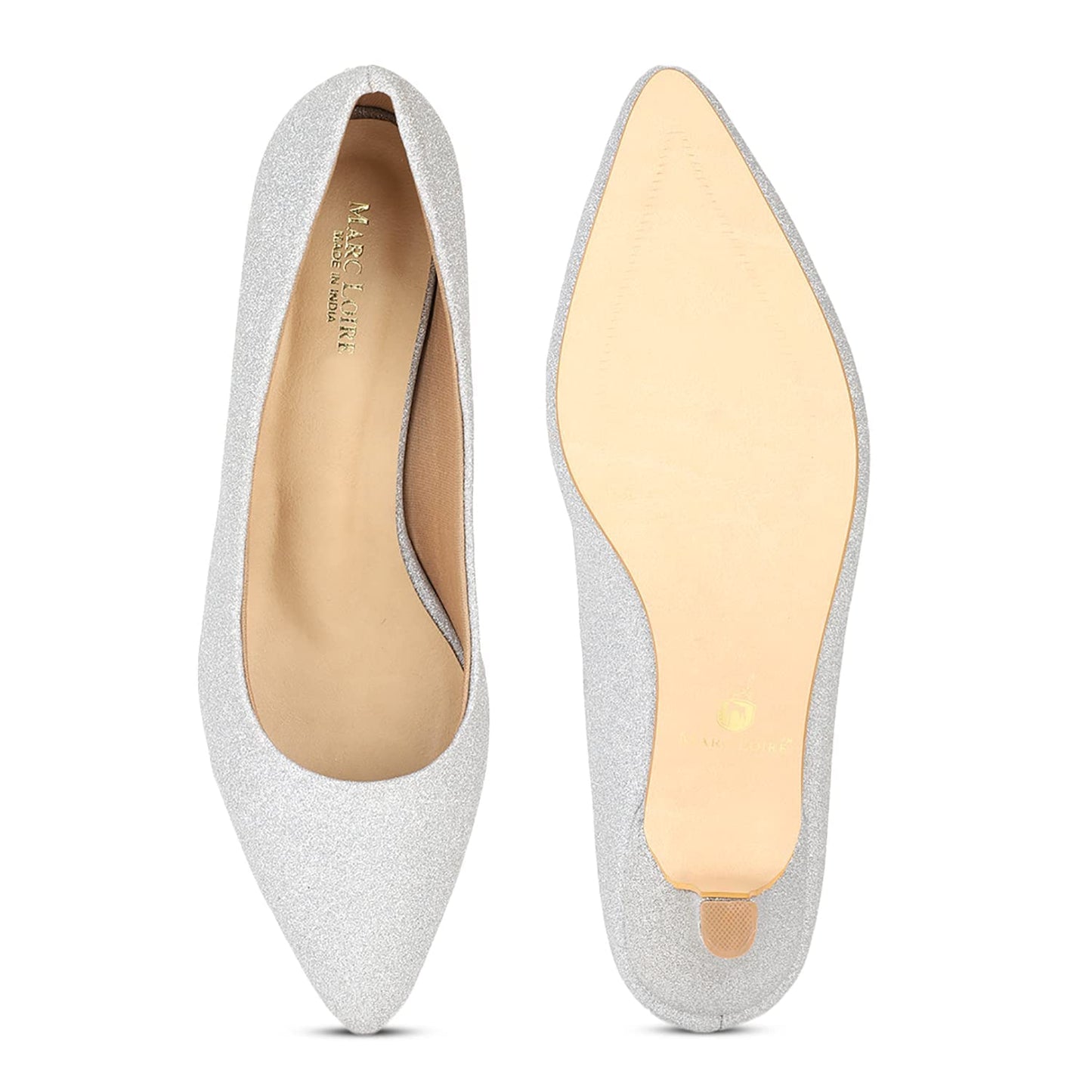 Marc Loire Women Silver Embellished Pumps Heels for Office, Party and Formal Occasions (Silver, Numeric_5)