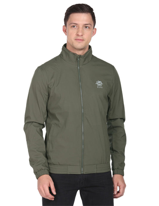 U.S. POLO ASSN. Polycotton Men's Maxi Coat (USJCKS0124_Olive_XXL)