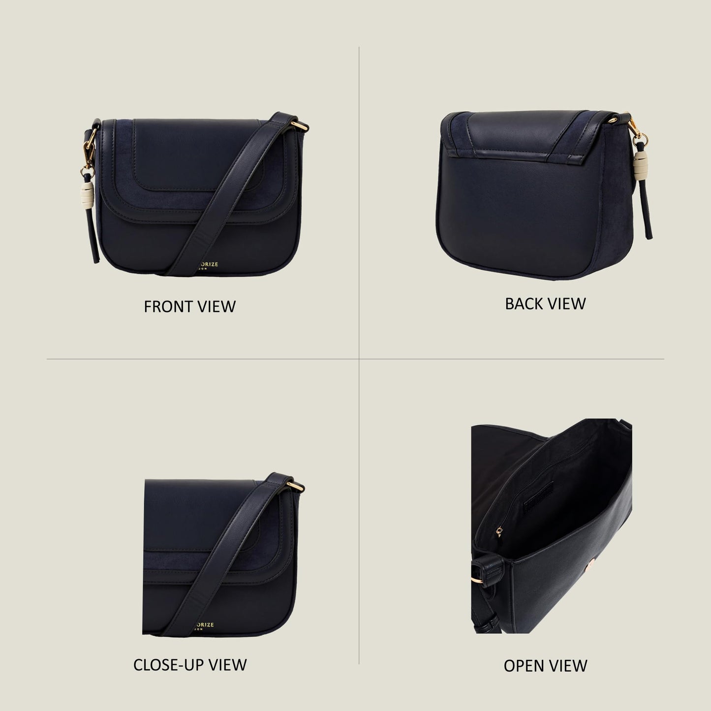 Accessorize London Women's Blue Suede Sling bag for women | Stylish Crossbody Bags For Women | Ladies Shoulder Purse