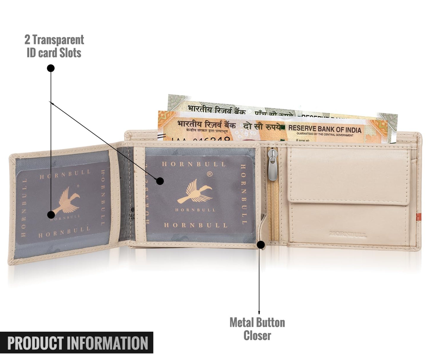 HORNBULL Denial Garlic Leather Wallet for Men | Wallets Men with RFID Blocking | Mens Wallet, Blue