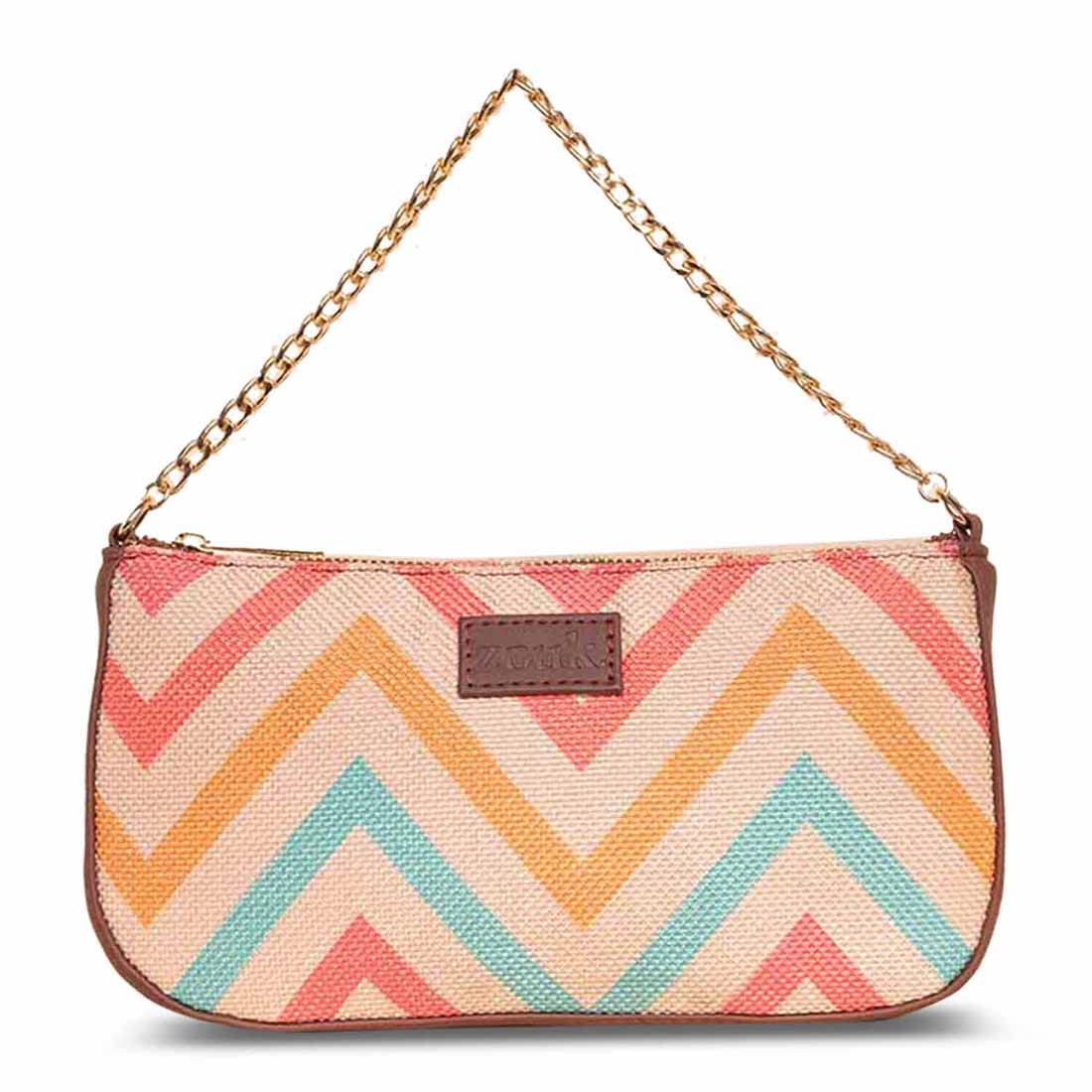 ZOUK Baguette Bag | Crossbody Bags for Women | Women's Handbags | Stylish Sling Bag for Woman | Vegan Leather Evening Bag | Travel & Office Use | Purse and Wallet | WavBeach Print