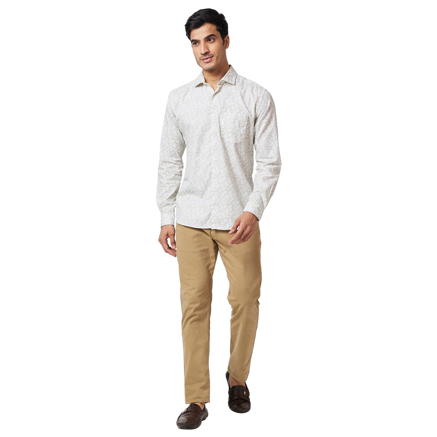 Park Avenue Men's Slim Fit Shirt (Light Fawn)