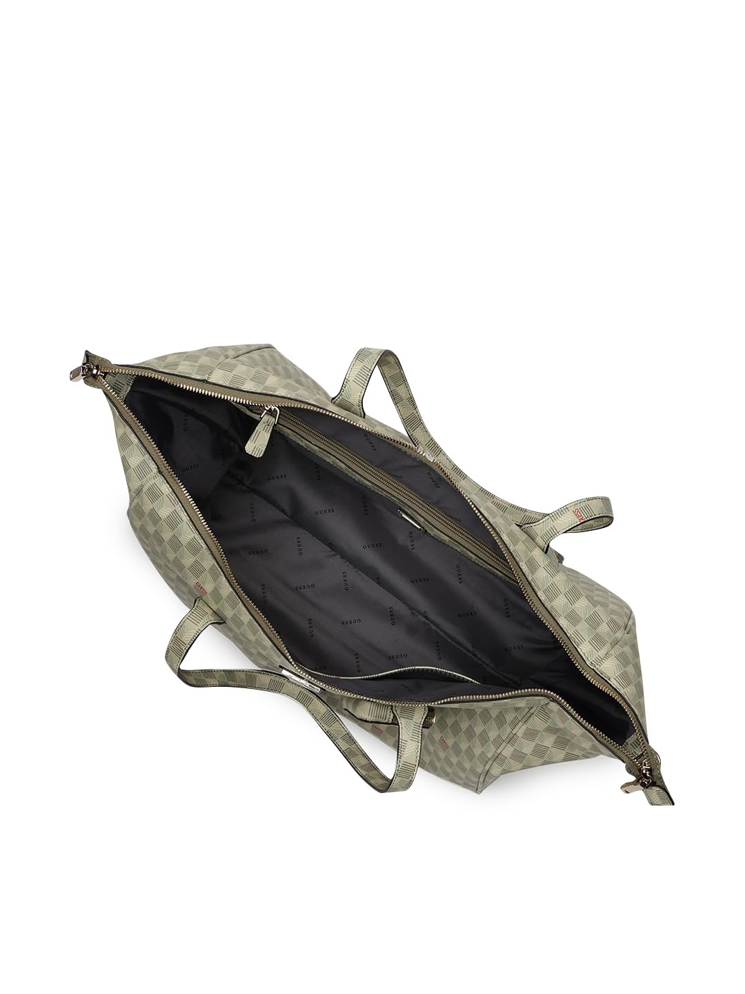 GUESS Sage Logo Checkered Carryon Large Tote Bag With Detachable Coin Pouch
