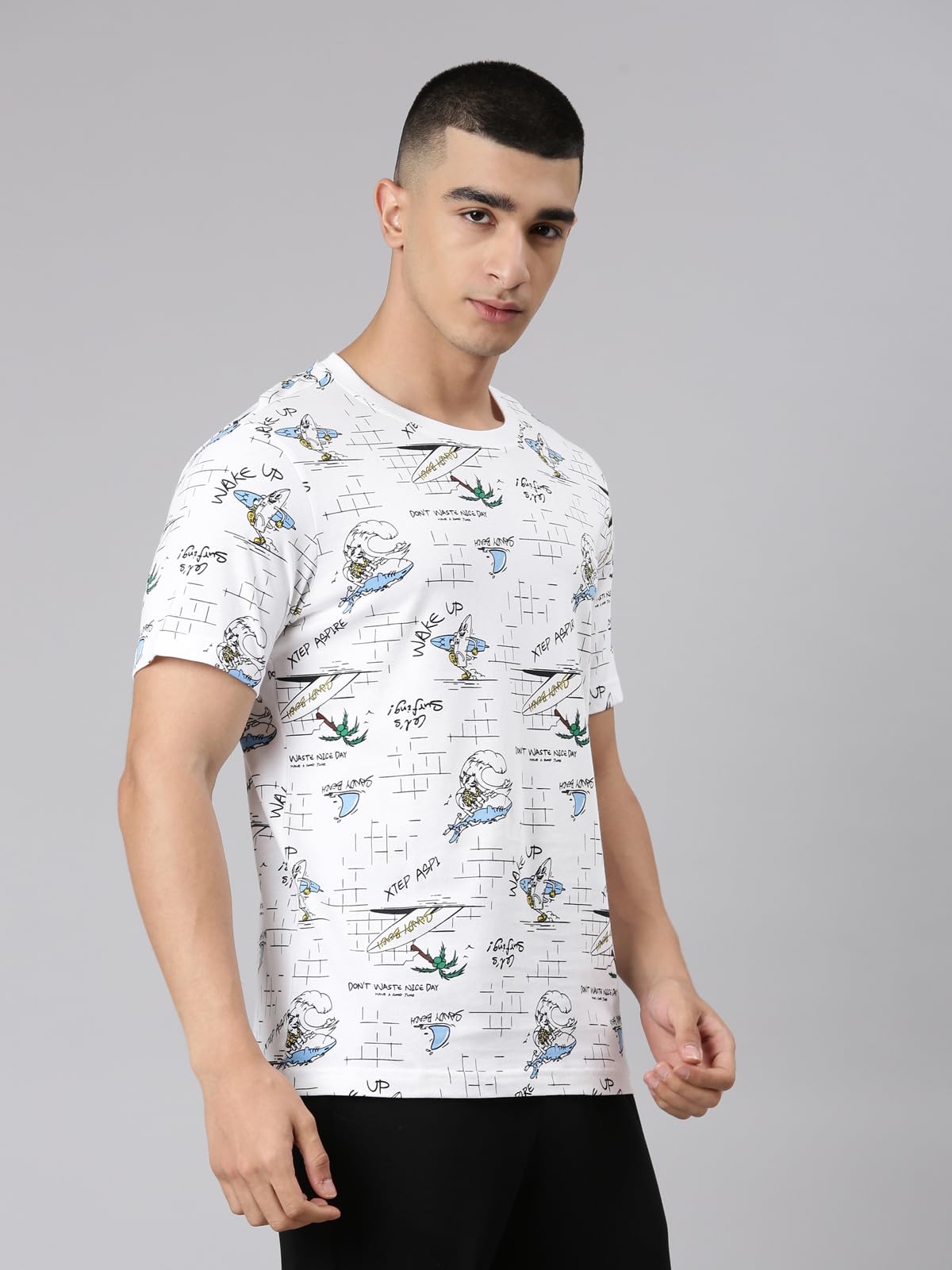 XTEP Men Lgnite Youth White Casual T-Shirt-L
