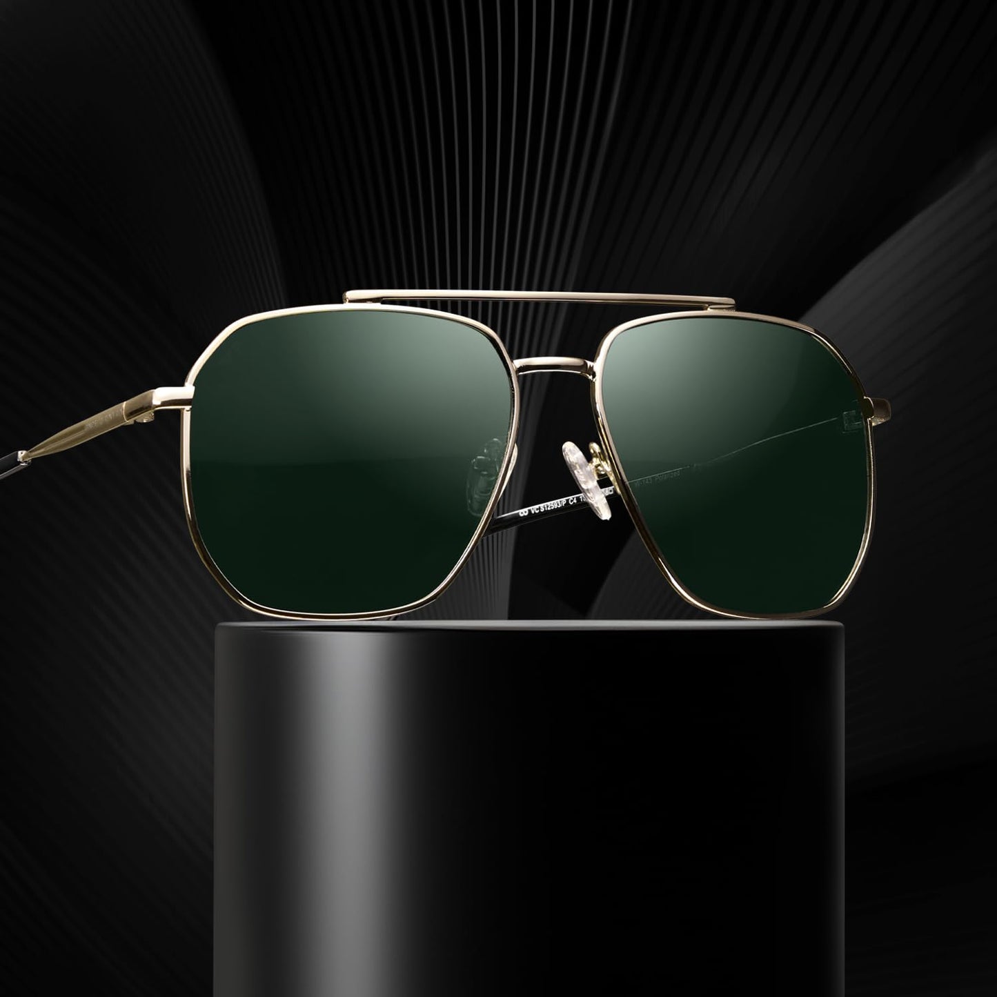 VINCENT CHASE EYEWEAR By Lenskart|Full Rim Square Branded Latest And Stylish Sunglasses|Polarized And 100% Uv Protected|Men & Women|Medium|Vc S12593/P, Golden