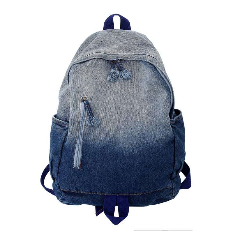 MHT BY MOHIT® New Simple Schoolbag – Denim Canvas Washed Versatile Backpack for Men & Women, Couples