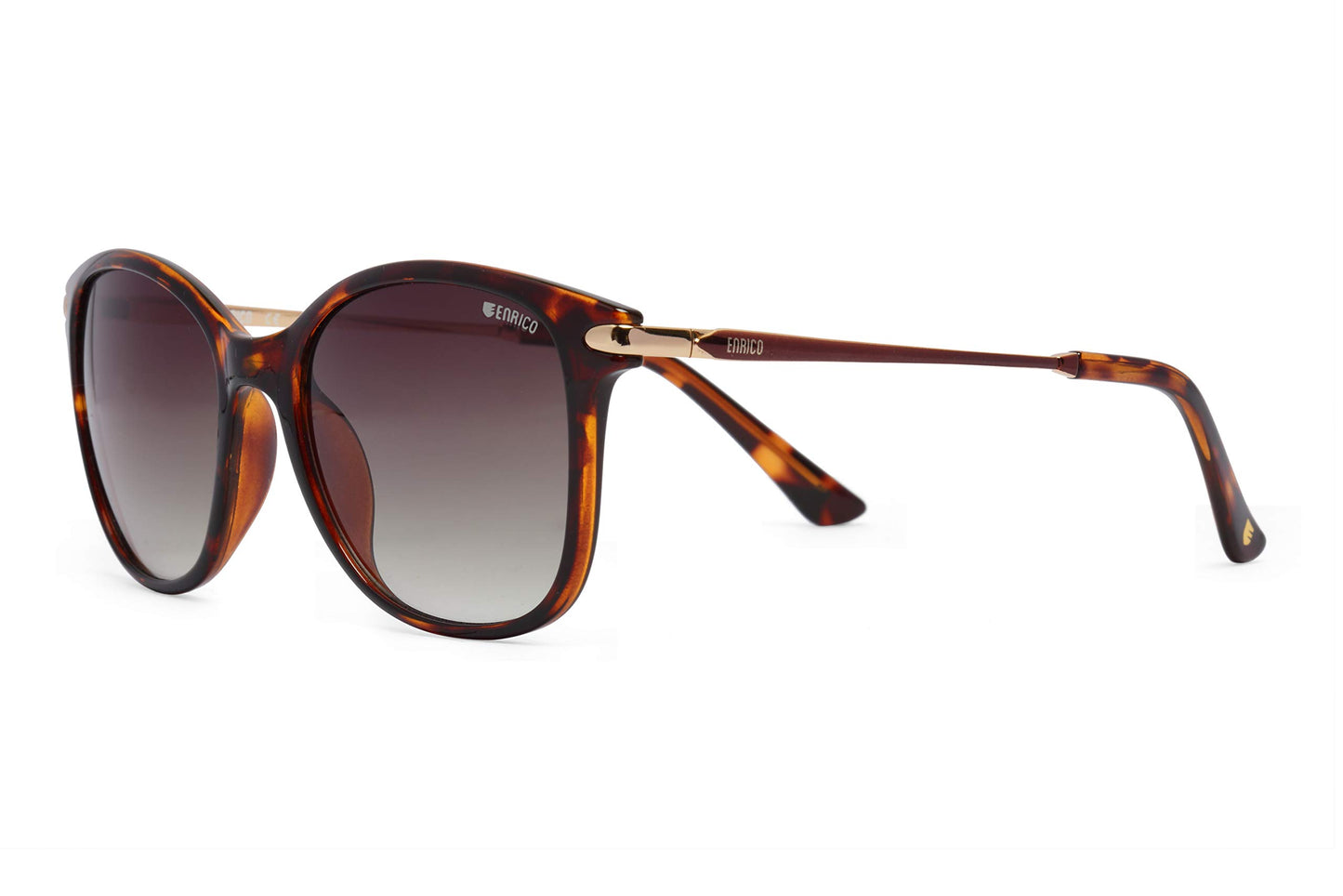 ENRICO Luxiena Style, Polycarbonate UV Protected, Butterfly Shape, Full Rim Demi Color Sunglasses | Ideal for Women