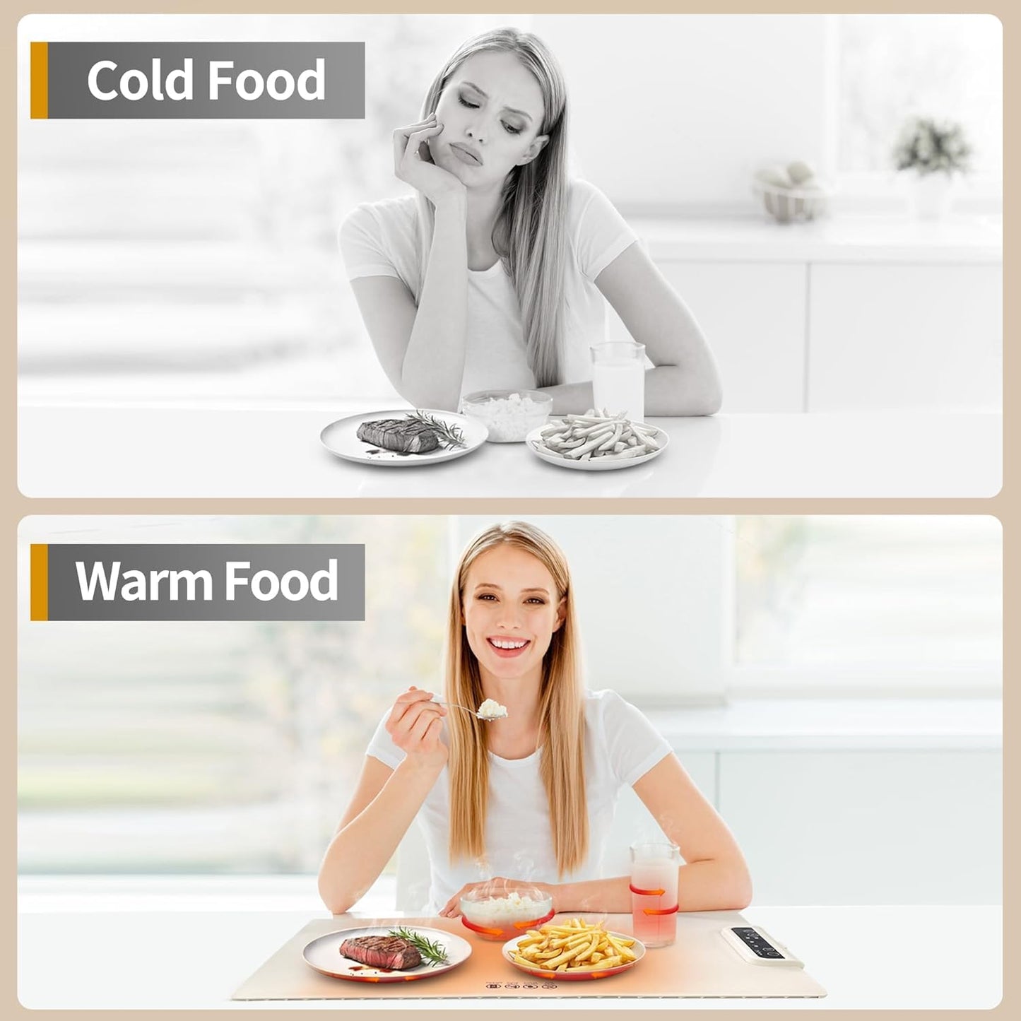 Food Warming Mat for Dining Table & Kitchen | Electric Food Warmer with Adjustable Temperature | Portable Roll-Up Hotplate for Casseroles, Roti, Snacks, Picnic, Travel & Winter Meals