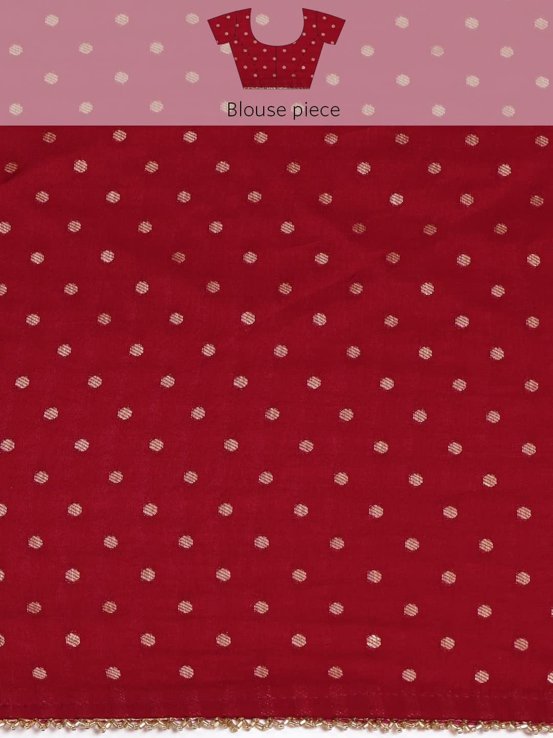 MOHEY Saree, All Over Jaal, Bordered Saree with Blouse Piece Georgette Weaved Saree (Pink)