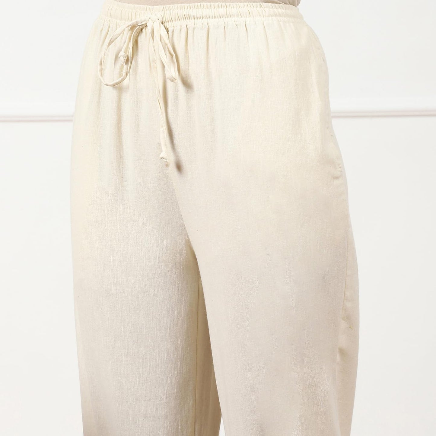BIBA Women Solid Straight Mid Rise Bottom WEAR(Bottom W16946_Natural_XXL),Pink