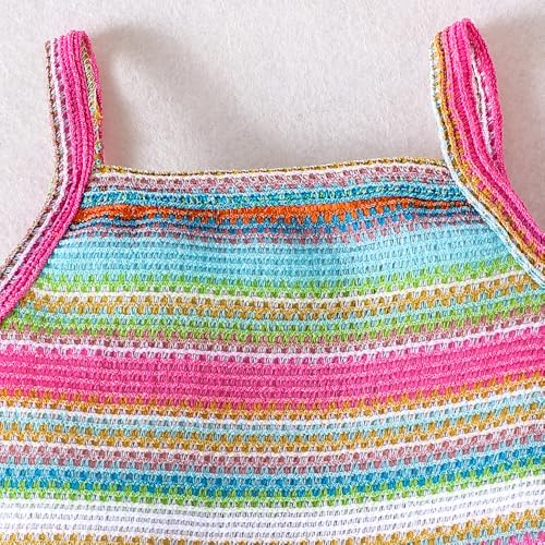 Hoscotch Girls Textured Multi Sleeveless Pant Set For Ages (5-6 Years)