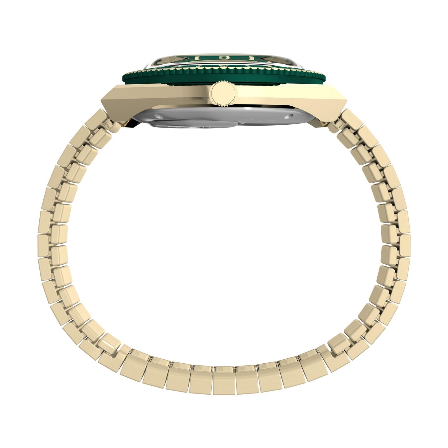 TIMEX Diver Inspired Analog Watch for Women with Green Round Dial & Gold Stainless Steel Bracelet Band Water Resistant Women's Wrist Watches - TW2V92200UJ