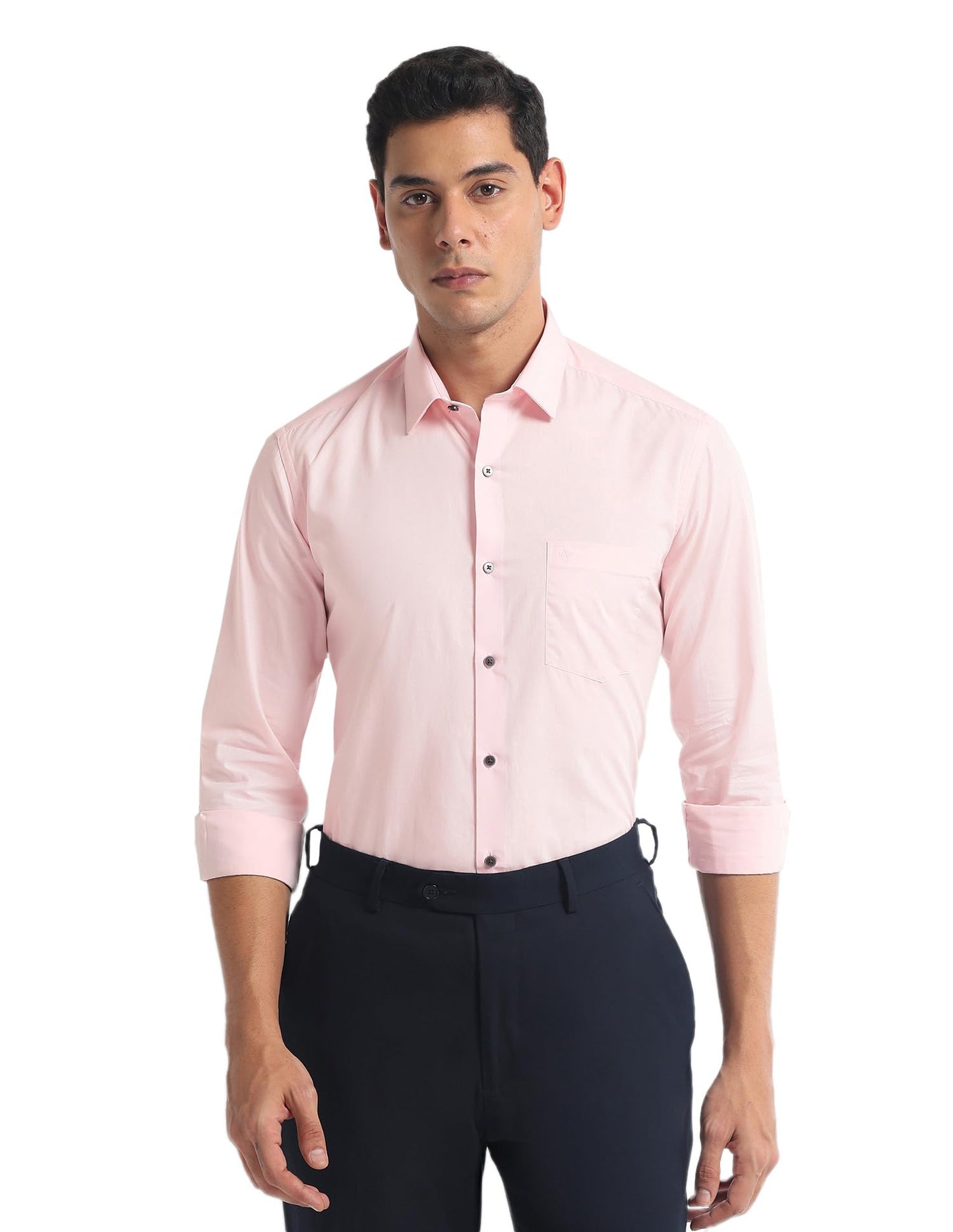 Arrow Men's Slim Fit Shirt (ARMYOSH0137_Pink