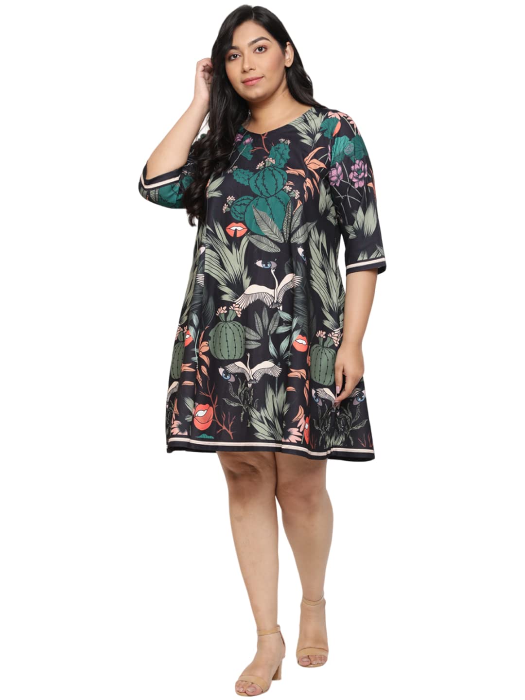 AMYDUS Plus Size Dress for Women | Printed | A Line Fit | Cloud Soft Fabric | Sweat Absorbing | XL to 9 XL Dresses