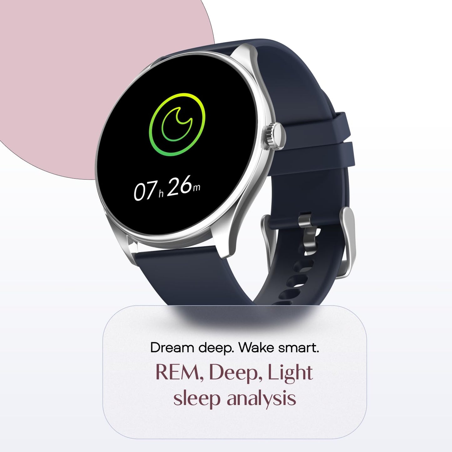 Noise Twist 2 Smart Watch with 1.43” AMOLED Screen, AI Search & Voice Assistant, Bluetooth Calling, Stainless Steel Back, 7-Day Battery, 100+ Watch Faces, Health Suite, IP68 (Space Blue)