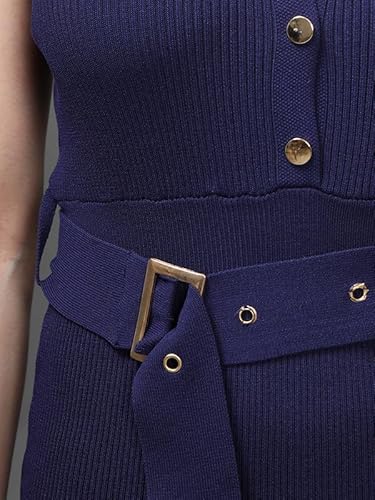 Kazo Kensington Midi Dress with Belt (Blue_L)