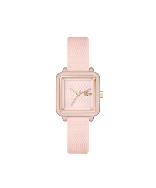 Lacoste Lacoste.12.12 Flow Qtz Basic Pink Square Dial Women's Watch|Silicone Material|Multi Color Band - 2001388