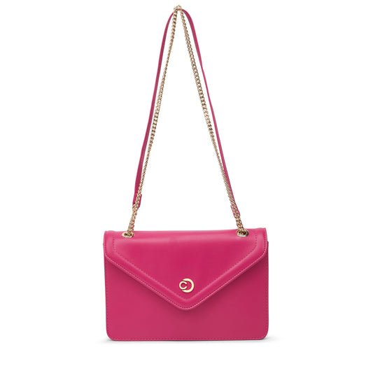 Caprese Rory Medium Sling Bag for Women with Adjustable Strap & Magnetic Button Closure for Comfortable Wear | Versatile Handbag for Everyday Use, Travel, and Special Occasions (Fuchsia Pink)