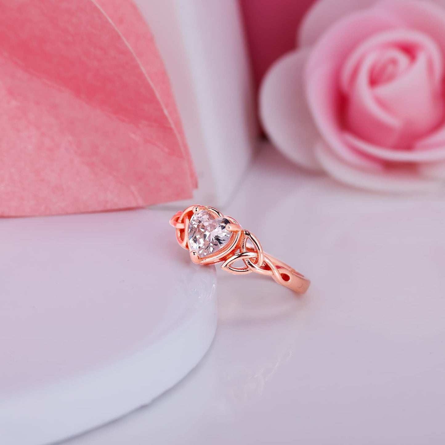GIVA 925 Silver Rose Gold I Promise My Heart Ring, Adjustable | Gifts for Women and Girls | With Certificate of Authenticity and 925 Stamp | 6 Months Warranty*
