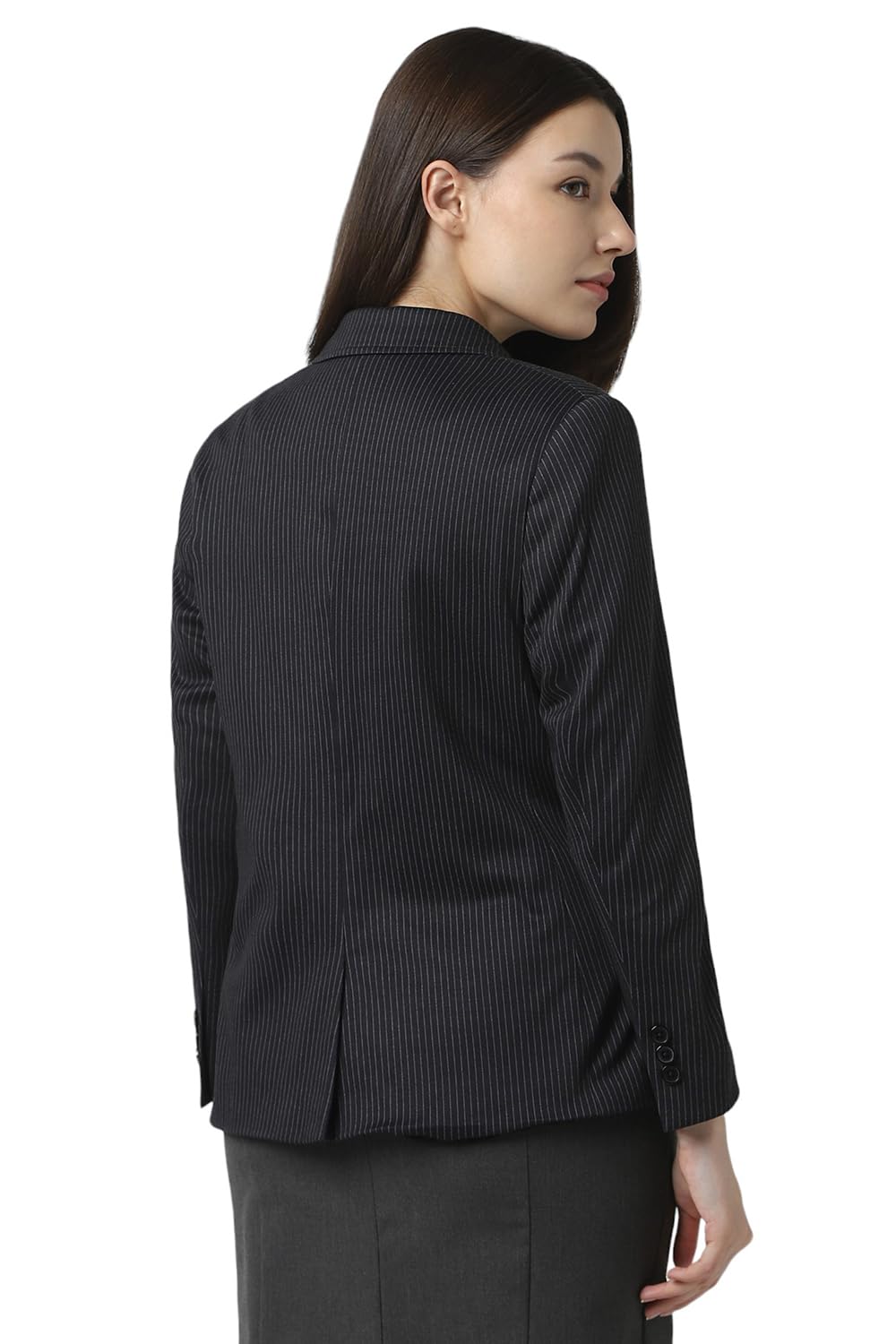 Van Heusen Women's Blazer (VWBZFRGFX45002_Black_M