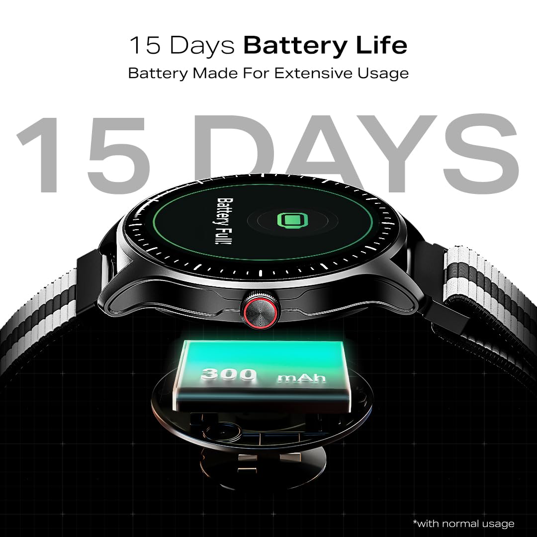 boAt Valour Watch 1 GPS, Advanced X2 Chip,6-Axis Motion 360° Tracking Sensor,15 Days Battery, 1.43" AMOLED Display w/Gorilla Glass, AI Based Auto Gym, GPS, Smart Watches for Men & Women (Fusion Grey)