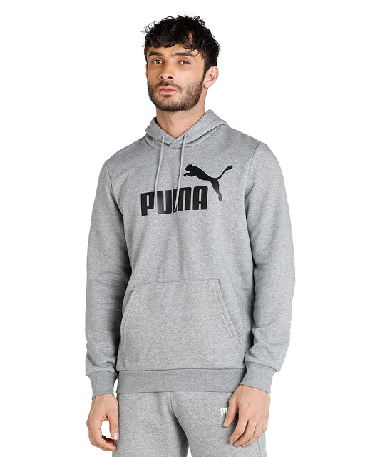 Puma Men's Cotton Hooded and Crew Neck Regular Fit Hoodie(58668603_Grey_XL)