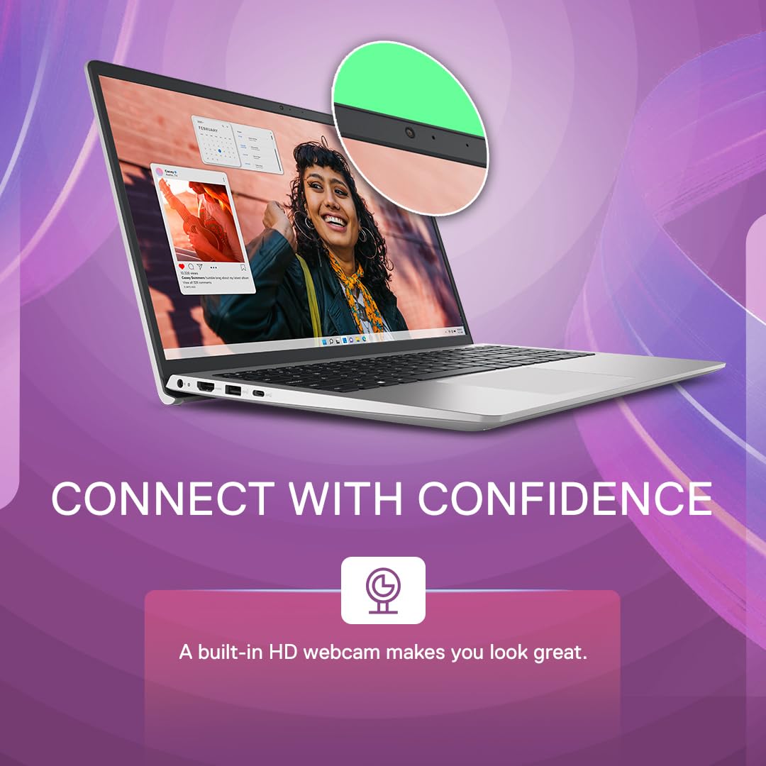 Dell Inspiron 3530 13th Gen Laptop, Intel Core i3-1305U/8GB/512GB SSD/15.6" (39.62cm) FHD WVA AG 120Hz 250 nits Narrow Border/Windows 11+MSO'21/McAfee 15 Month/Platinum Silver/1.62kg