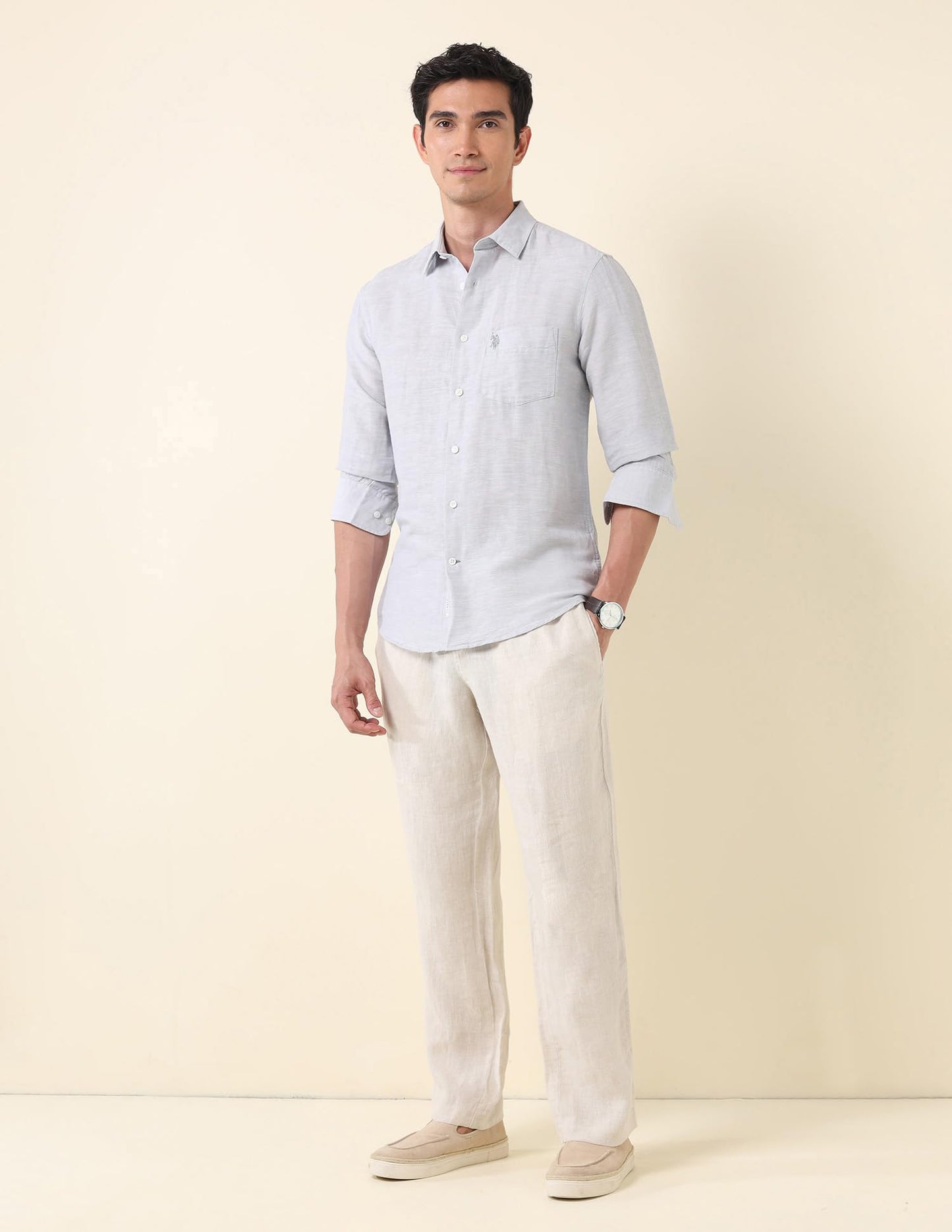 U.S. Polo Assn. Men's Tailored Fit Shirt (USSHT2622_Grey