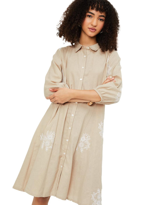 Max Women's Cotton A-Line Below The Knee Dress