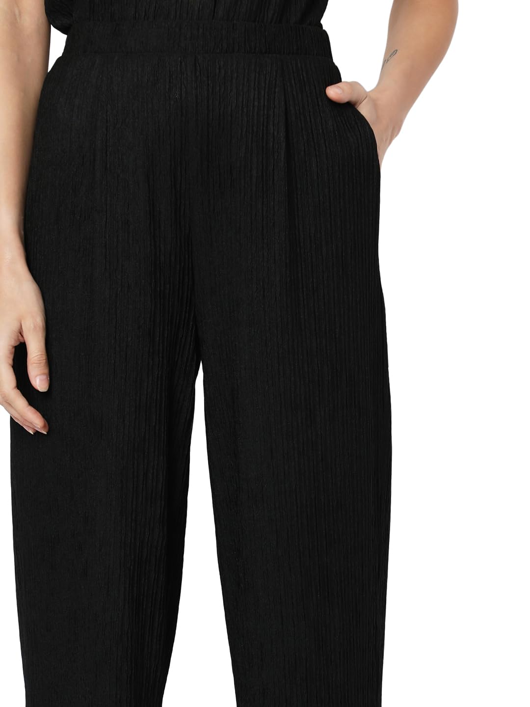 VERO MODA Women's Straight Fit Black Pants