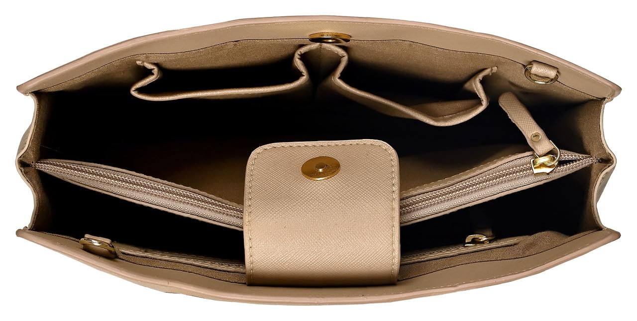 eske Amalia - Vegan Leather Solid Pattern Handbag for Women - Premium Handbags for Ladies, Brown