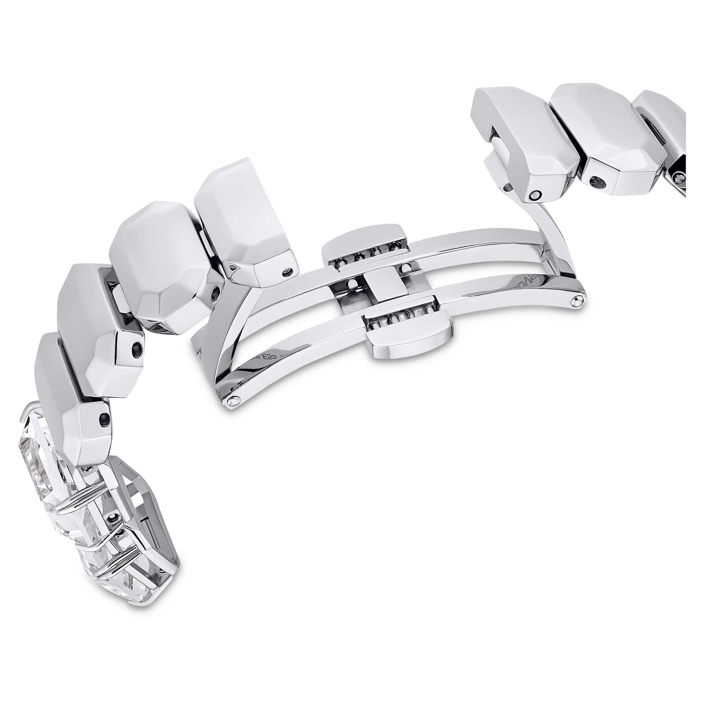 Swarovski Stainless Steel Analog White Dial Women's Silver Band Watch-5621173