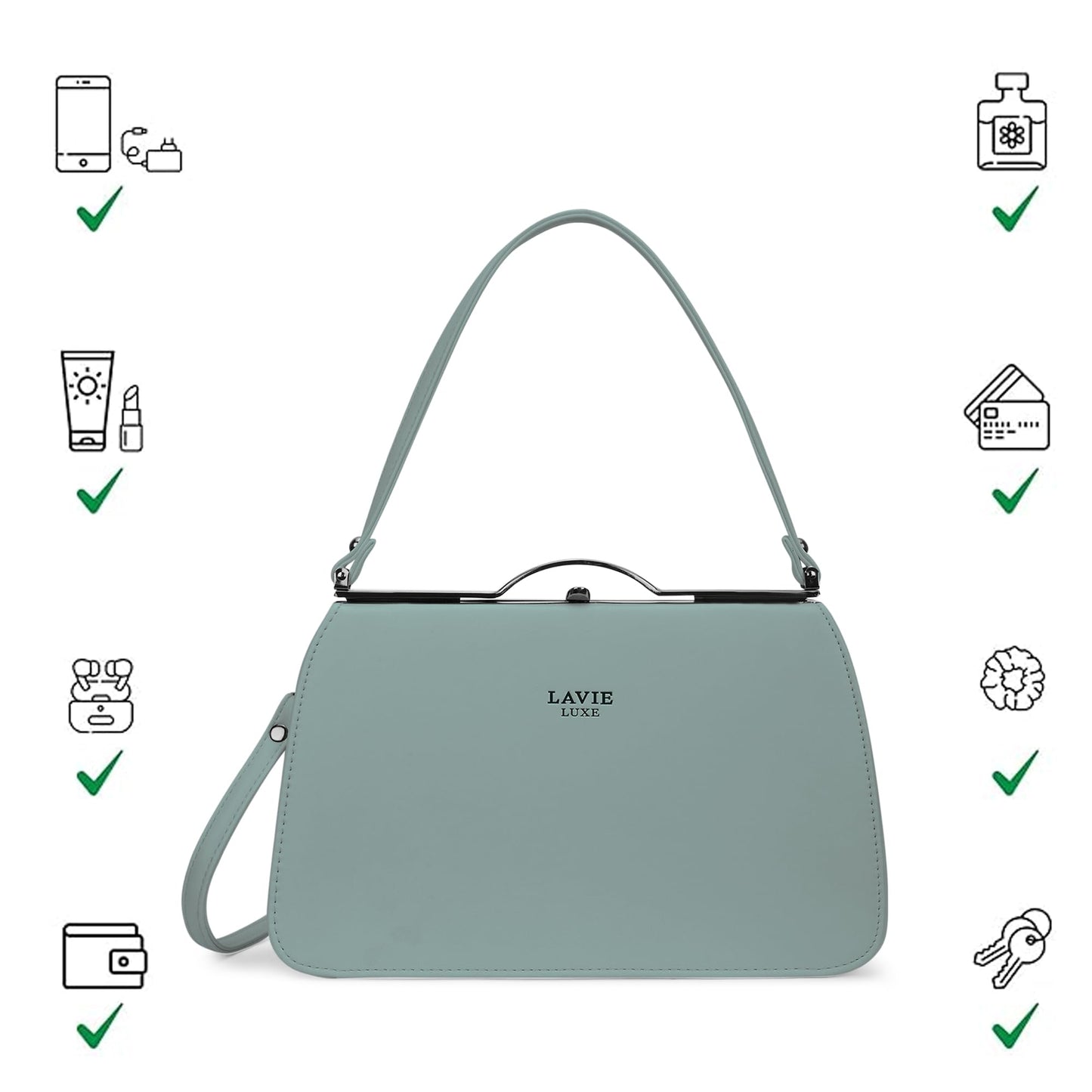 Lavie Luxe Women's Book2 Frame Satchel Bag | Satchel Handbag for Work | Ladies purse | Stylish Shoulder Bag | Gift for Women