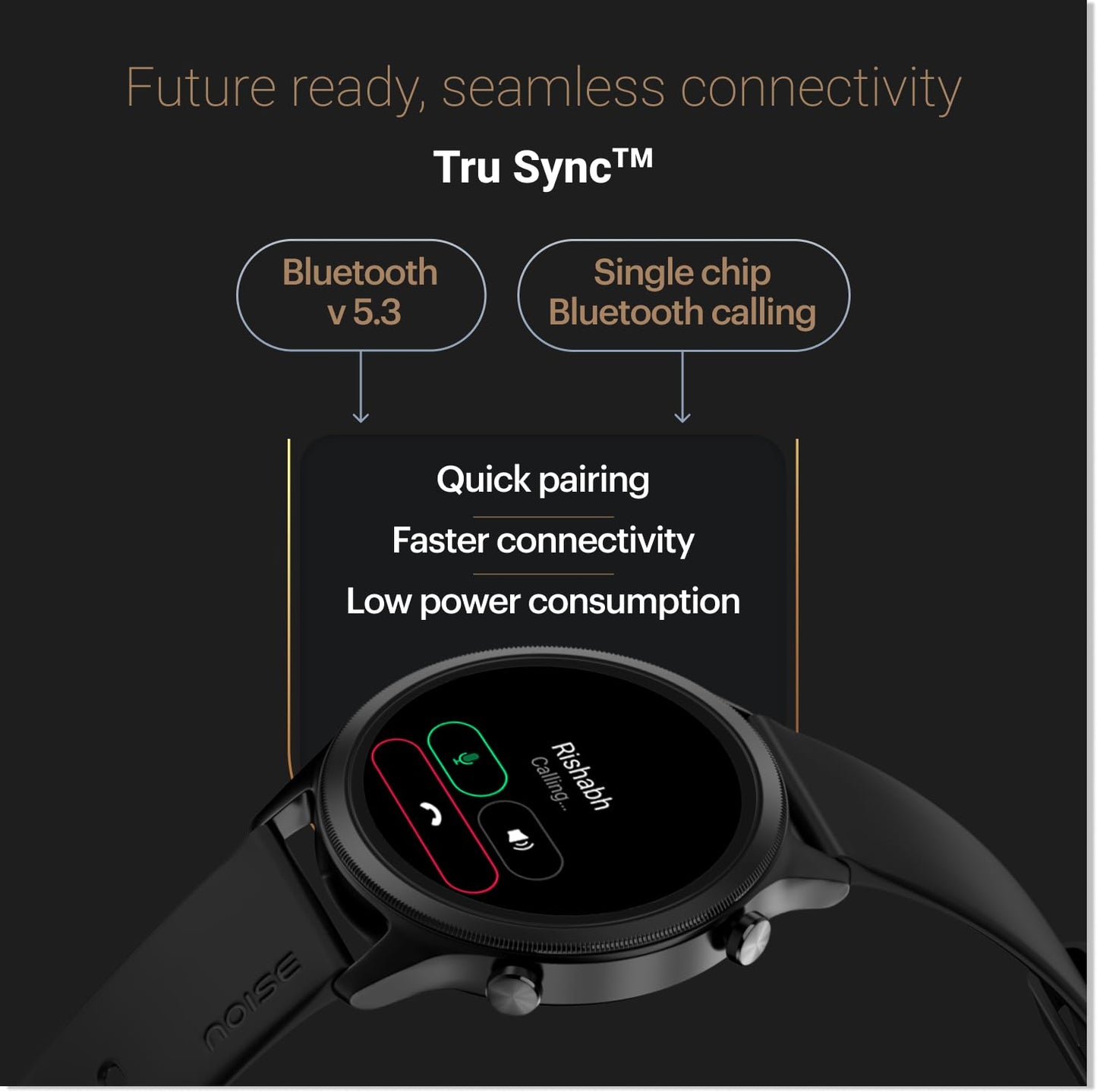 Noise Evolve 3 1.43" AMOLED Always on Display, BT Calling, Round Dial, Metallic Design Smart Watch for Man & Woman, Smart Gesture Control, 100 Sports Modes (Carbon Black)