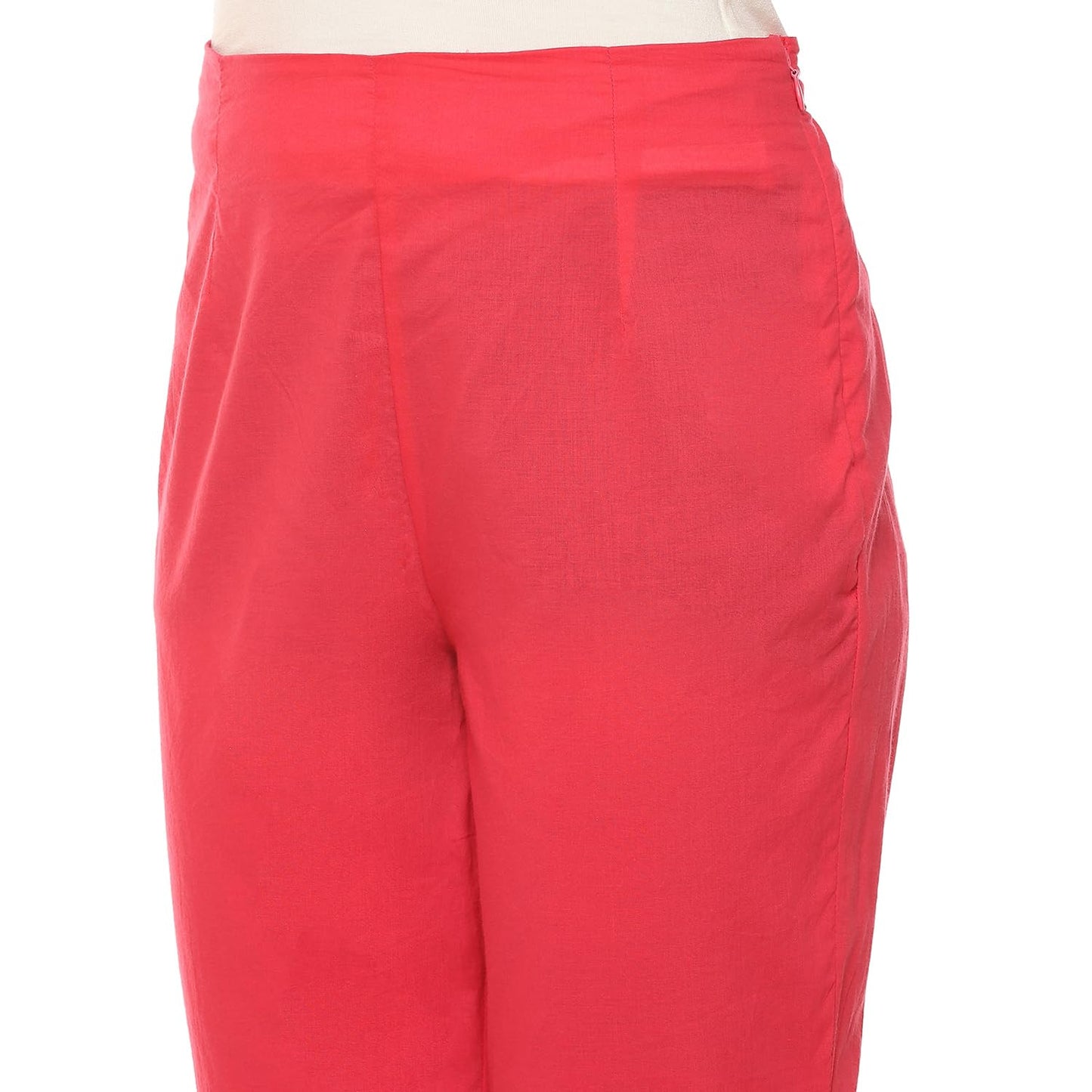 BIBA Polyester Women's Printed Straight Salwar Kurta Dupatta(Skdassorted7566E_Fuchsia_34)