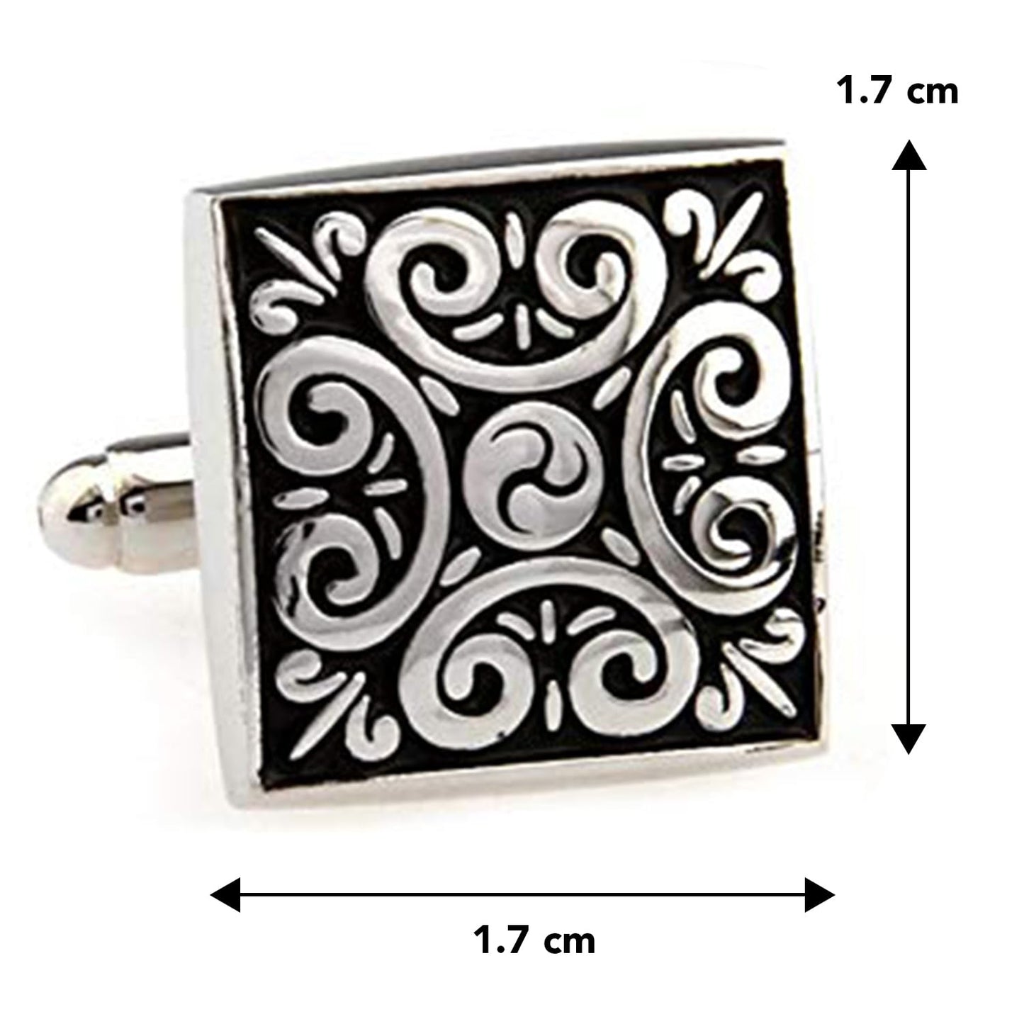 Peora Black Square Designer Cufflinks for Men Boys Wedding Business Corporate Gift