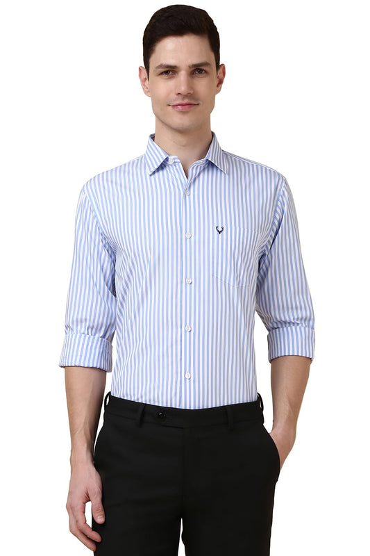 Allen Solly Men's Slim Fit Shirt (ASSFQSPBL62225_Blue
