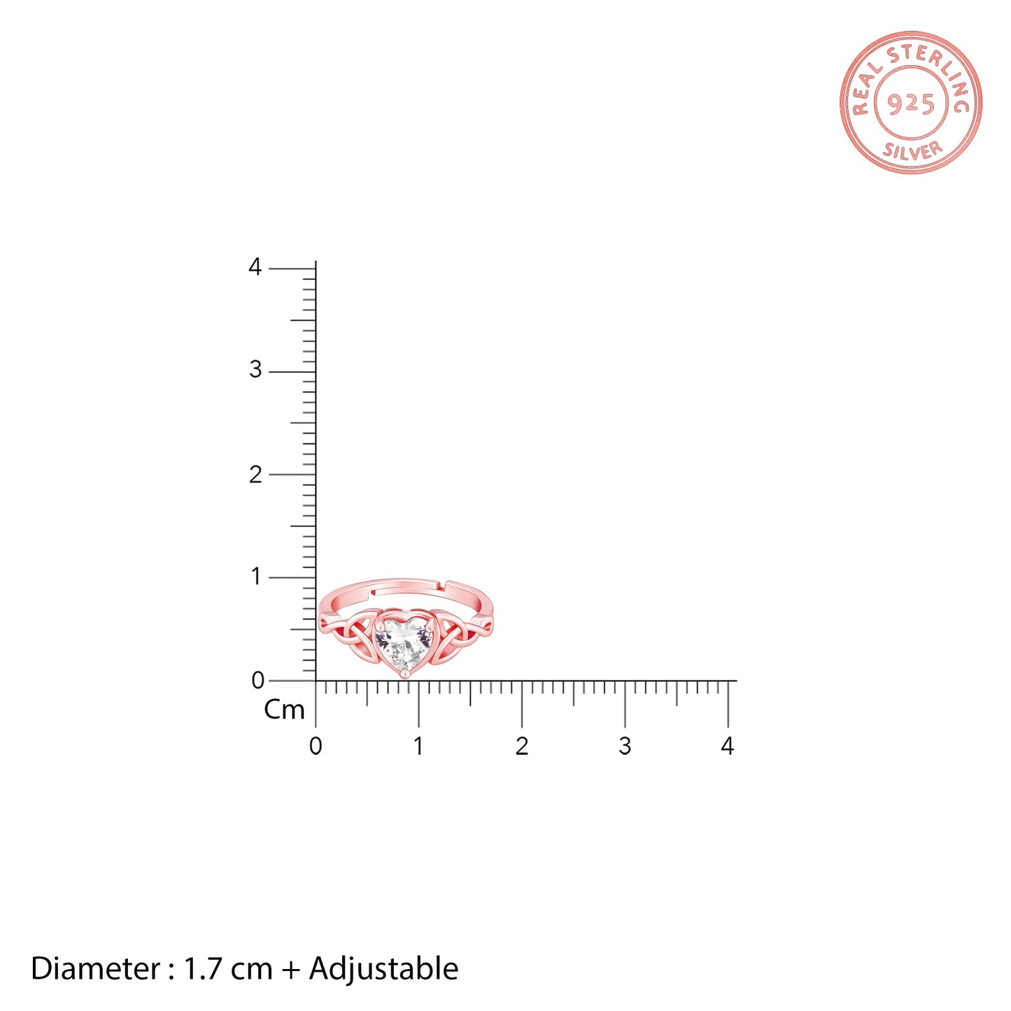 GIVA 925 Silver Rose Gold I Promise My Heart Ring, Adjustable | Gifts for Women and Girls | With Certificate of Authenticity and 925 Stamp | 6 Months Warranty*