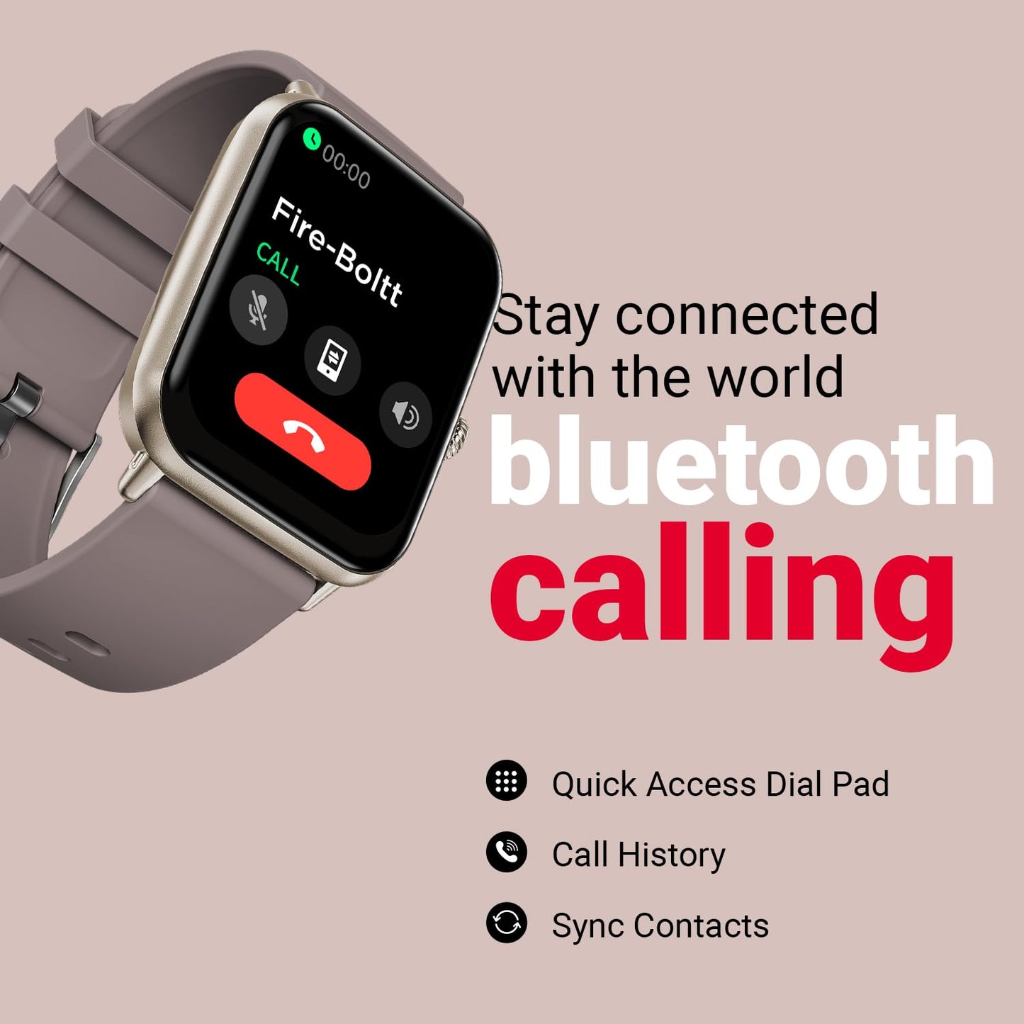 Fire-Boltt Ninja Call Pro Plus Smart Watch 1.83 inch with Bluetooth Calling, AI Voice Assistance, 100 Sports Modes IP67 Rating, 240 * 280 Pixel High Resolution (Cinnamon Slate)